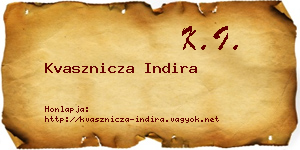 Kvasznicza Indira névjegykártya